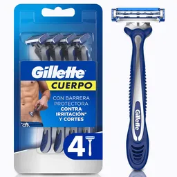 GILLETTE Cuerpo Cuchilla de Afeitar Máquina de Afeitar Corporal Desechable Zona Intima Depilación Corporal Masculina 4 uds