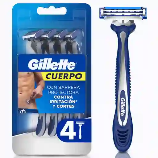 GILLETTE Cuerpo Cuchilla de Afeitar Máquina de Afeitar Corporal Desechable Zona Intima Depilación Corporal Masculina 4 uds