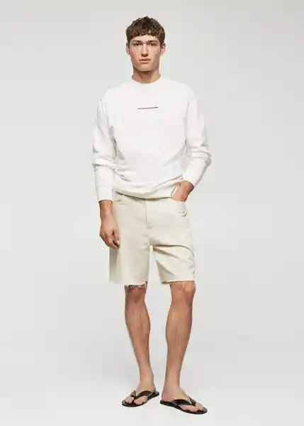 Buzo de Sudadera Pool Crew Off White Talla XS Hombre Mango