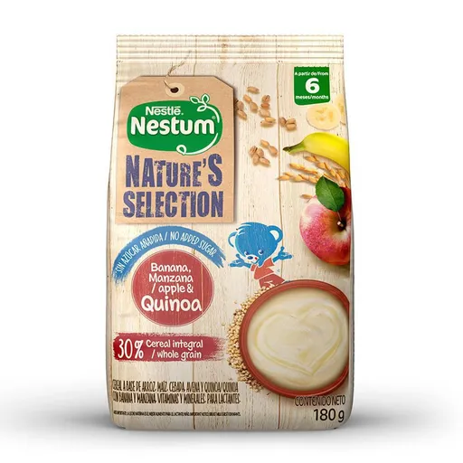 Nestum Nature's Selection Cereal de Banana Manzana y Quinoa 