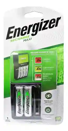 Cargador De Pilas + 2 Baterías Para 4 Baterías Aa Ó Aaa Energizer Maxi