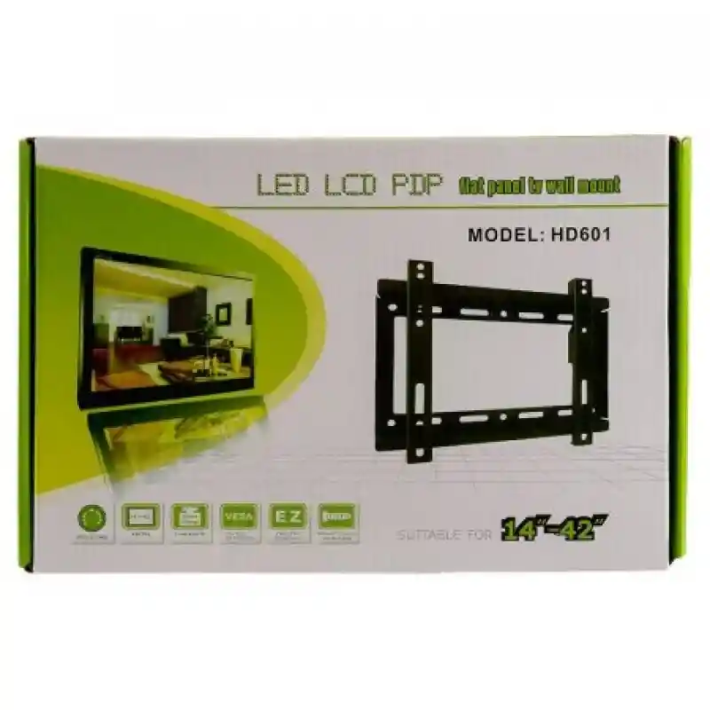 Soporte de Televisor. Color: Negro. Para Televisores de 14 a 42 Pulgadas. Material: Acero. Práctico y Funcional. Capacidad de Carga: 25  Kg. Sku 0000000168152