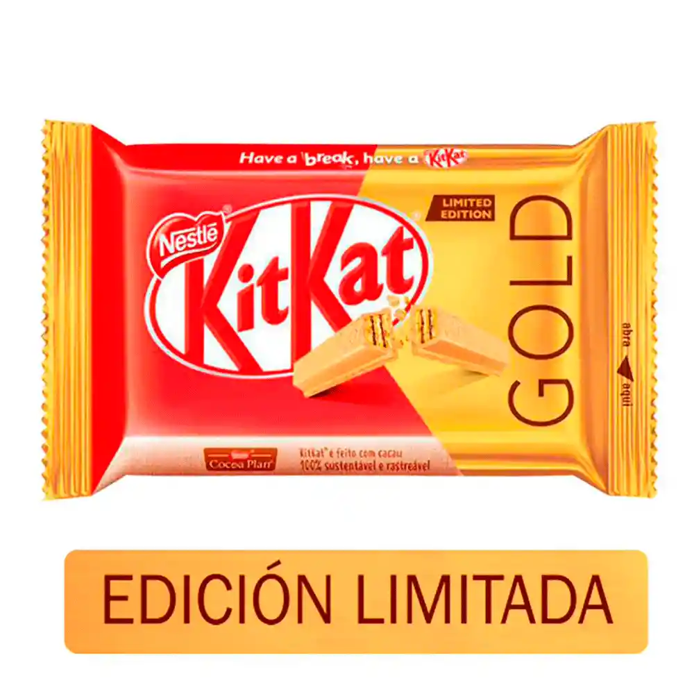 Kit Kat Obleas Cubiertas de Chocolate Blanco Gold con Caramelo