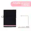 Tarjetero Negro Con Franja Rosa Miniso