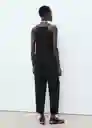 Pantalón Linen Negro Talla XS Mujer Mango