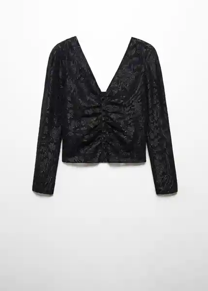 Blusa Gloria Negro Talla M Mujer Mango