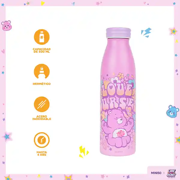 Vaso de Acero de la Colección Care Bears Rosa Miniso