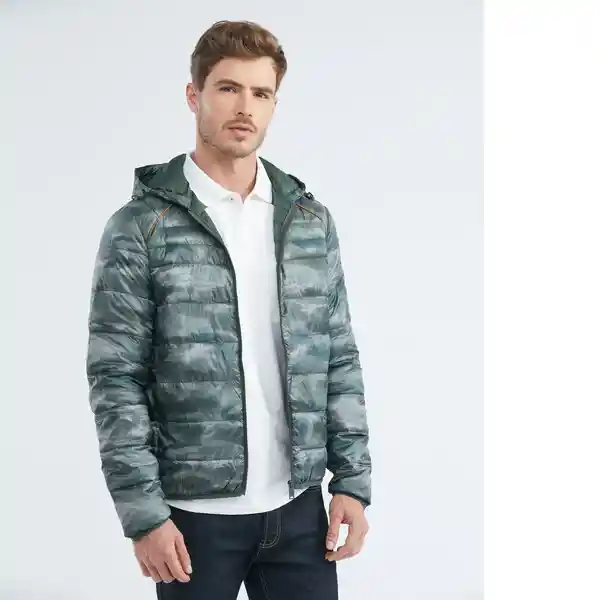 Chaqueta Togs Hood Estampado Hombre Verde Talla S Chevignon