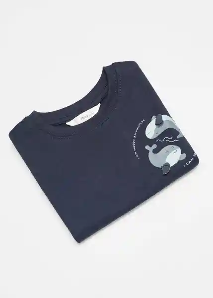 Camiseta Whale Navy Talla 66 Niños Mango