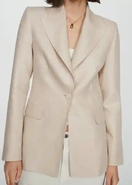 Blazer Americana Malena Piedra Talla S Mujer Mango