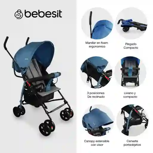 Coche Paseador Click Blue Bebesit Gk2020Bl