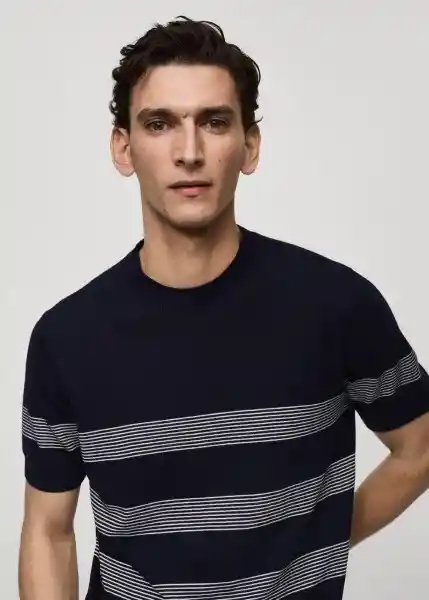 Camiseta Tricot Gaudio Navy Talla M Hombre Mango