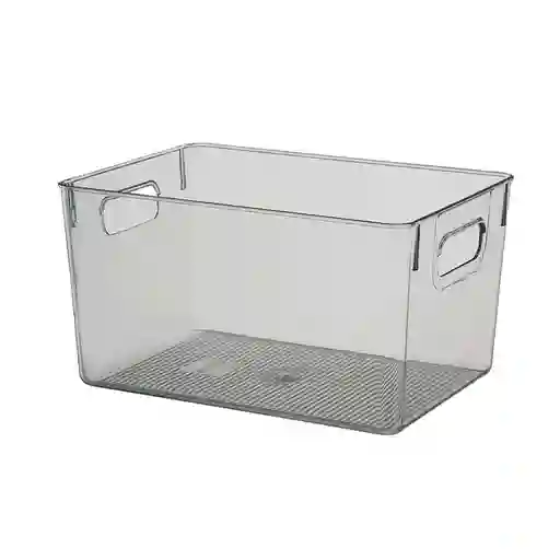 Miniso Organizador de Plástico Rectangular Gris Transparente L