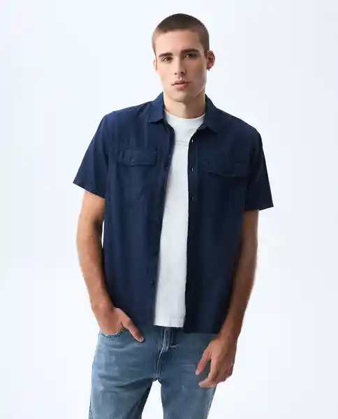 Camisa Hombre Azul Talla XL 811G001_AZU194024 Americanino