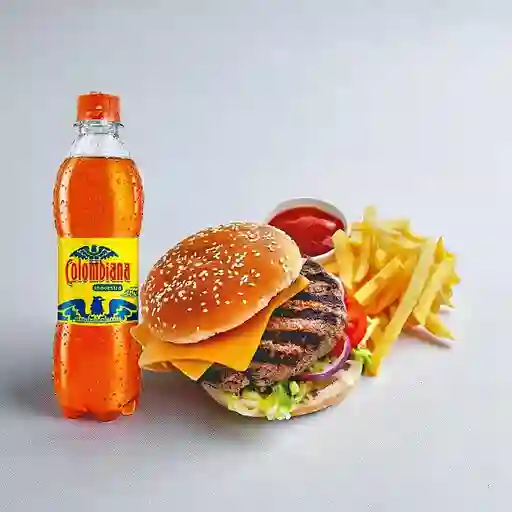 Combo hamburguesa + papas + gaseosa