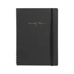 Cuaderno de Espiral Con Plan Mensual Negro 80 Hojas Miniso