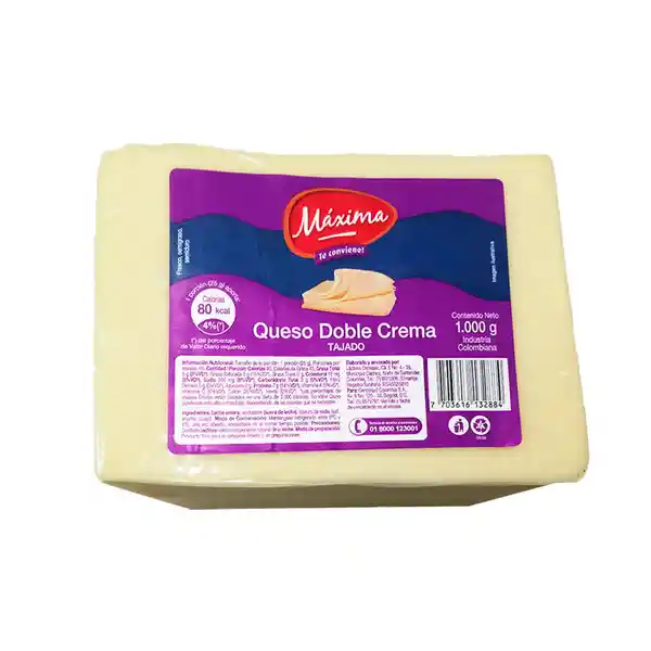 Queso Doble Crema Máxima Tajado