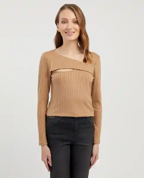 Camiseta Caqui Fango Medio Talla XS 901E024 Esprit