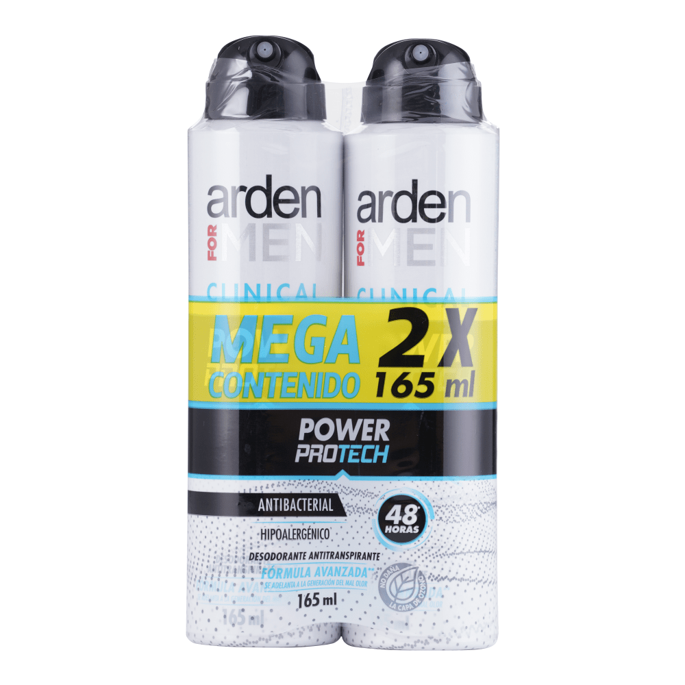 Arden For Men Desodorante Clinical Antibacterial en Aerosol 165 ml