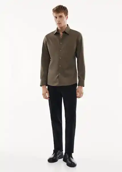 Camisa Play Khaki Talla L Hombre Mango