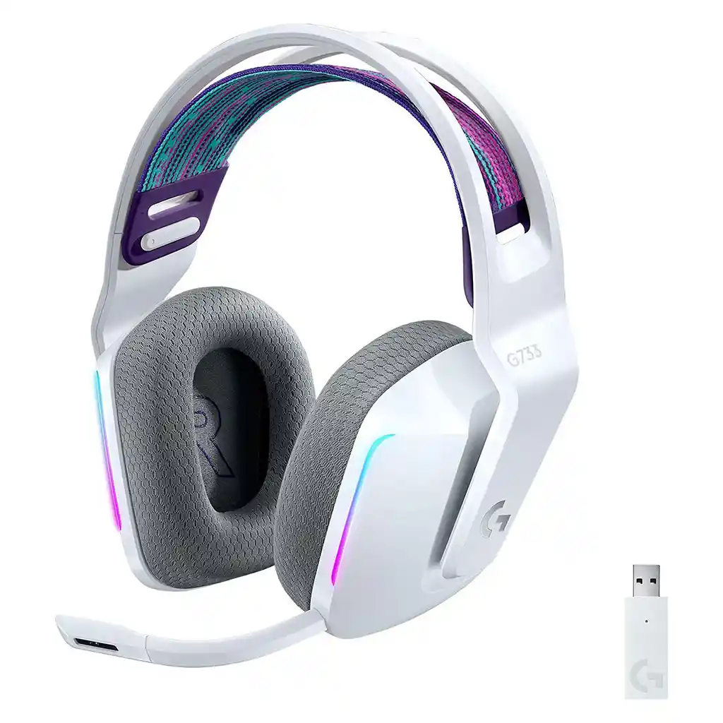 Logitech Diadema G733 Inalámbrica Lightspeed Rgb Para Juegos Color Blanca