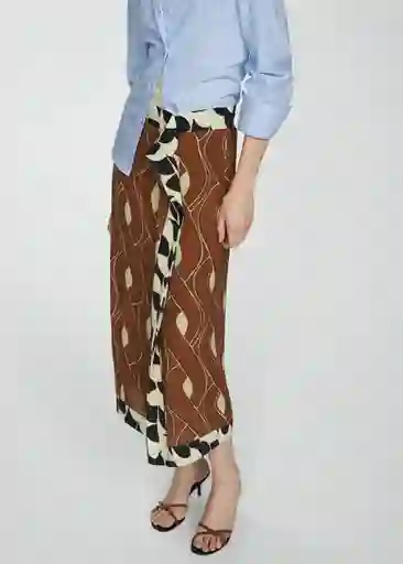 Falda Cumbia Marrón Talla S Mujer Mango
