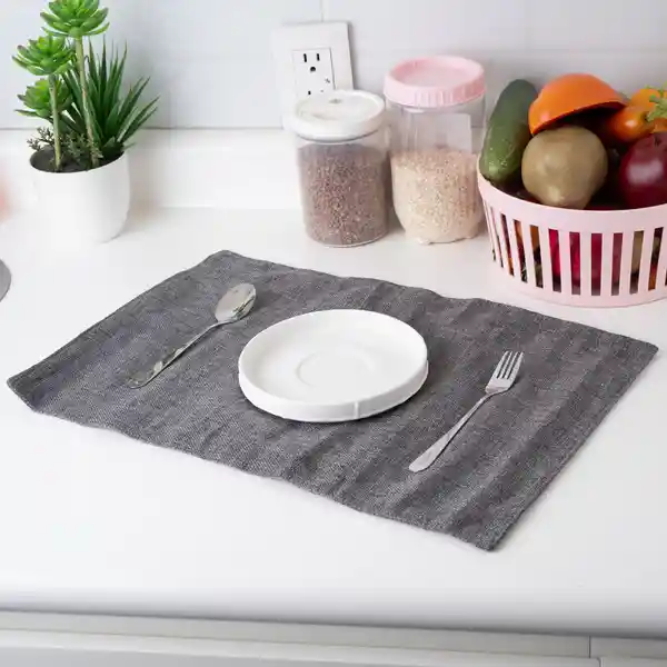 Mantel Individual de Doble Capa Gris Serie Miniso