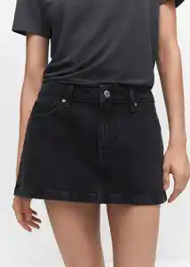 Falda Avery Tejano Negro Talla S Mujer Mango