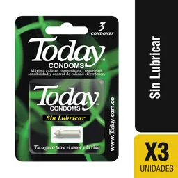 Today Condones sin Lubricar 3 UND