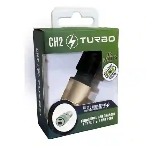 Cargador Turbo Carro Tipoc-Usb Chargers2Go Sin Ref