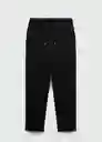 Pantalón Pique Negro Talla S Mujer Mango
