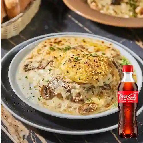 Combo Lasagna Pollo Champiñones +Cocacola Orig 400ml