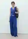 Pantalón Bonnie Azul Talla 40 Mujer Mango