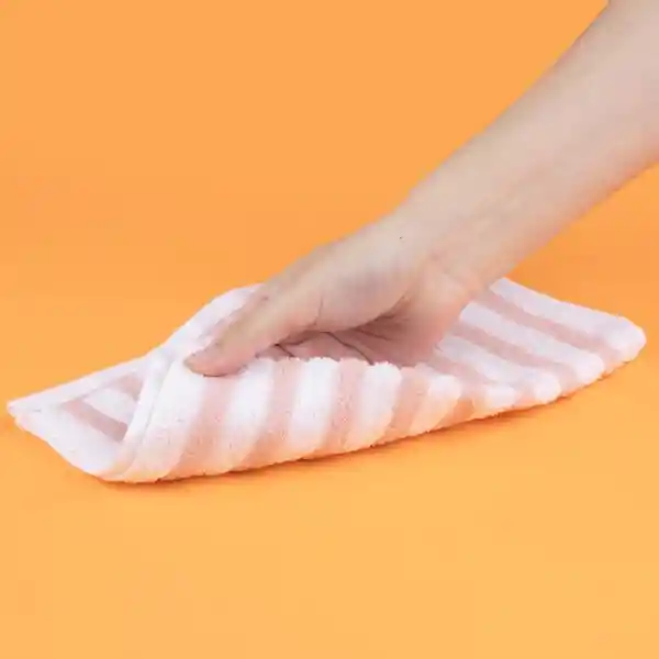 Toalla Infantil Para Baño de Algodón Con Rayas Rosa Miniso