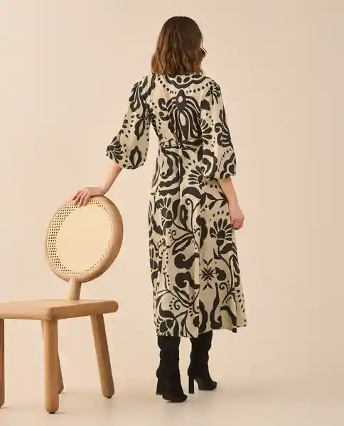 Vestido Crudo Mácula Claro Talla M 691G009 Esprit