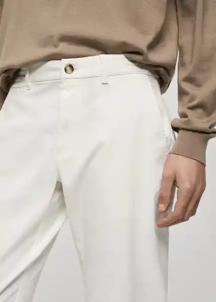 Pantalón Prato Blanco Talla 36 Hombre Mango