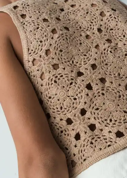 Saco Tejido Mujer Beige Polvillo Medio Talla S 482G091 Naf Naf