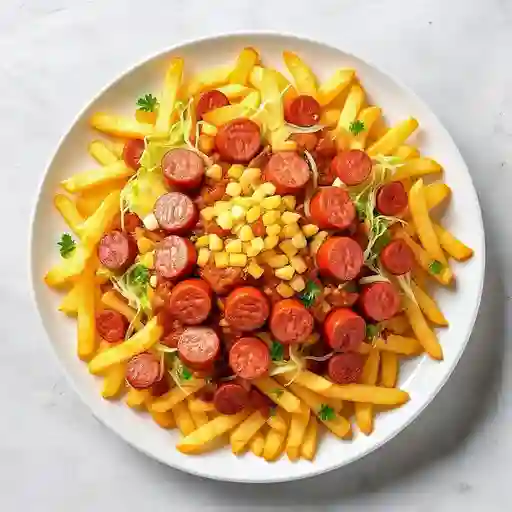 Salchipapa tradicional