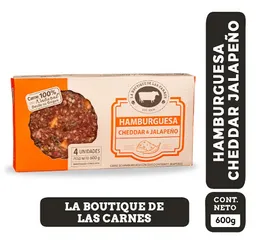 Hamburguesa queso cheddar y jalapeños paquete 4 uds (600 g)