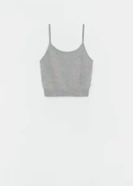 Top Bica Gris Medio Vigoré Talla L Mujer Mango