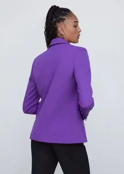 Blazer Americana Niza Morado Talla XS Mujer Mango