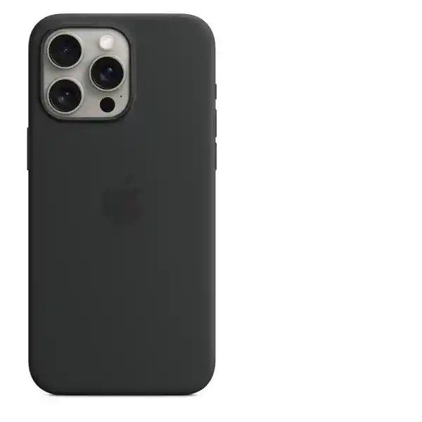Apple Funda de Silicona Con Magsafe Para iPhone 15 Pro Max Negro
