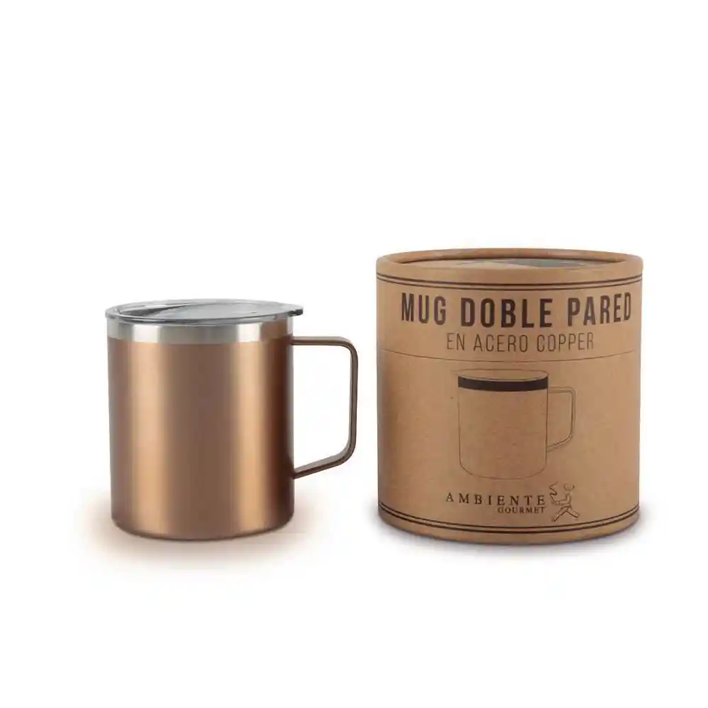 Ambiente Gourmet Mug Doble Pared en Acero Copper