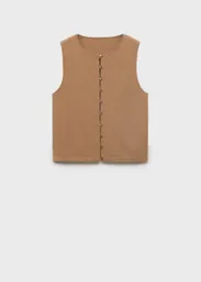 Chaleco Drop Camel Talla M Mujer Mango