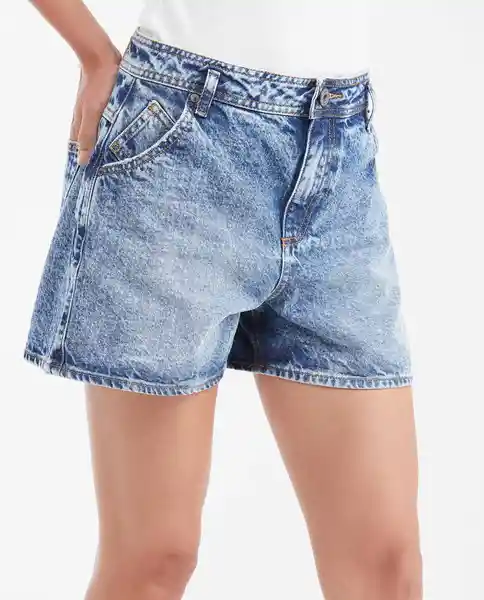 Short Medio Femenino Azul Francés Medio Talla 8 Chevignon