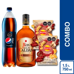 Combo Gaseosa Pepsi Zero 1.5 L + Ron Viejo Caldas + Margarita Bbq