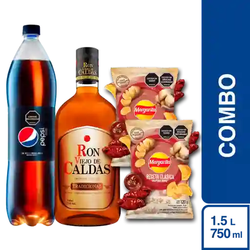 Combo Gaseosa Pepsi Zero 1.5 L + Ron Viejo Caldas + Margarita Bbq