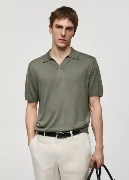 Camiseta Polo Sedao Musgo Talla M Hombre Mango