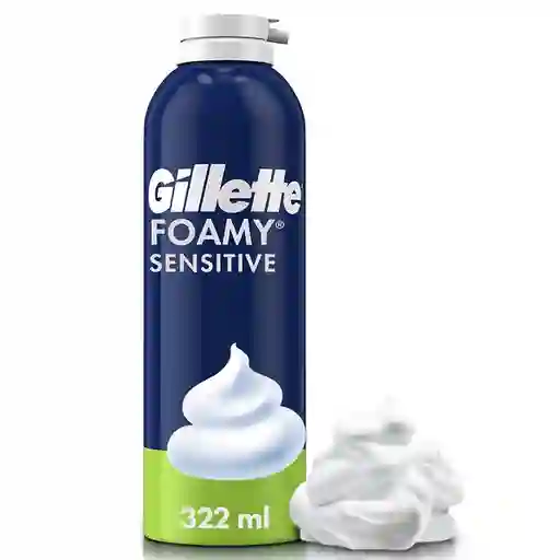 GILLETTE Foamy Sensitive Espuma de Afeitar Ideal para Hombres con Piel Sensible Afeitadas sin Irritación 322 mL