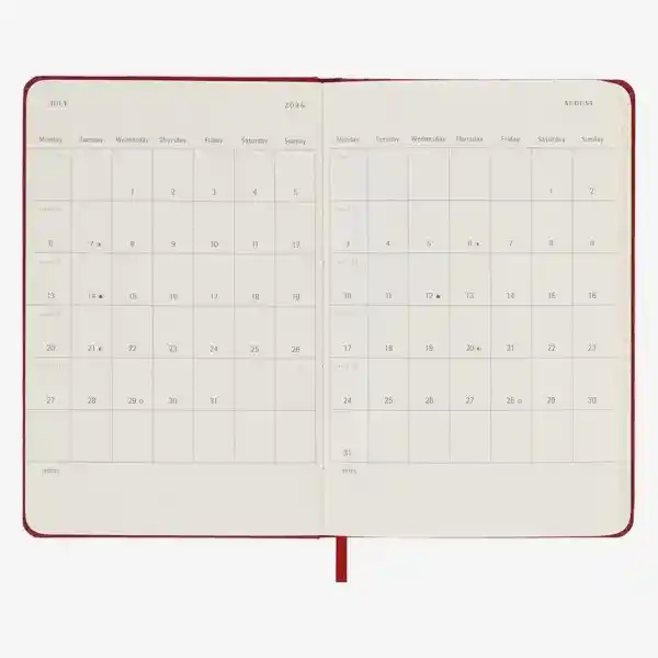 Moleskine Agenda Diaria Rojo Pequeña Hc 2026